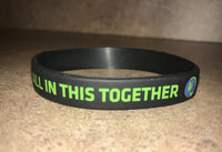 We're All In This Together Bracelet - Black Silicone 4PK